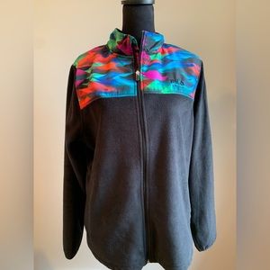 Fila black/colorful fleece jacket